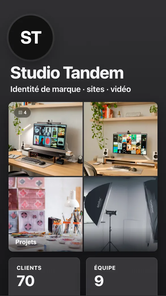 Aperçu du modèle Agence créative