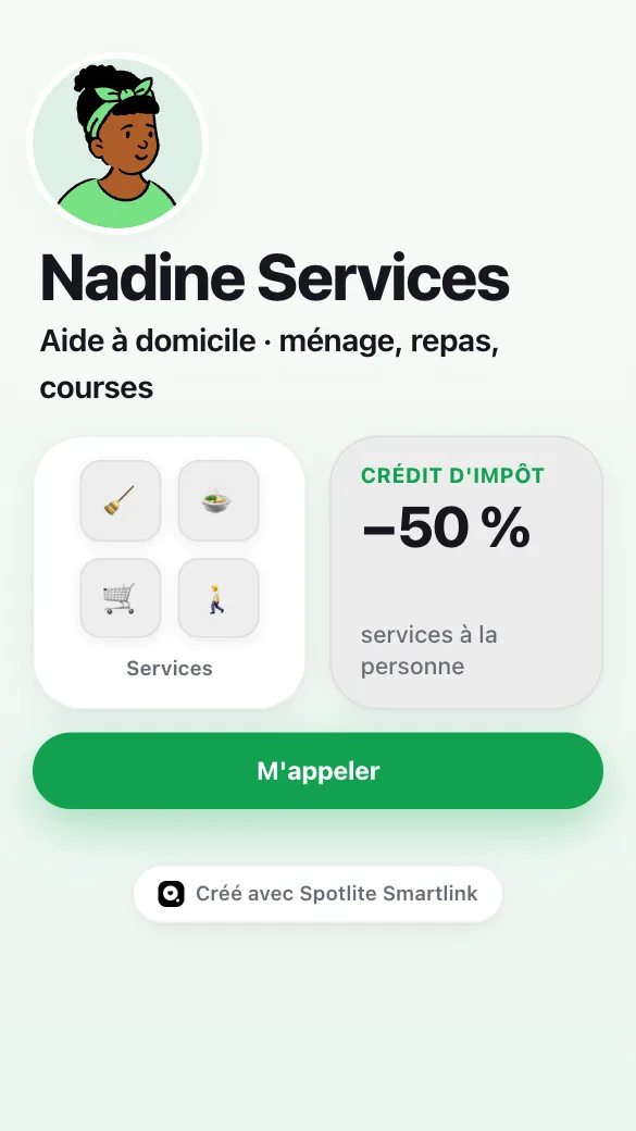 Aperçu du modèle Aide à domicile