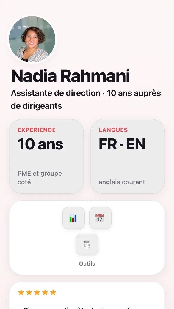 Aperçu du modèle Assistante de direction