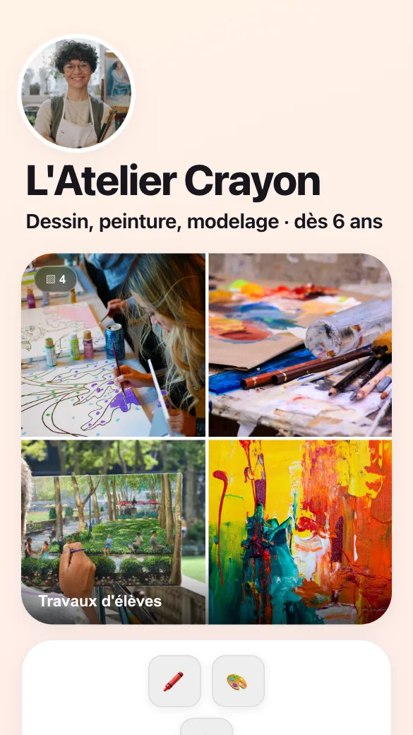 Aperçu du modèle Atelier de dessin
