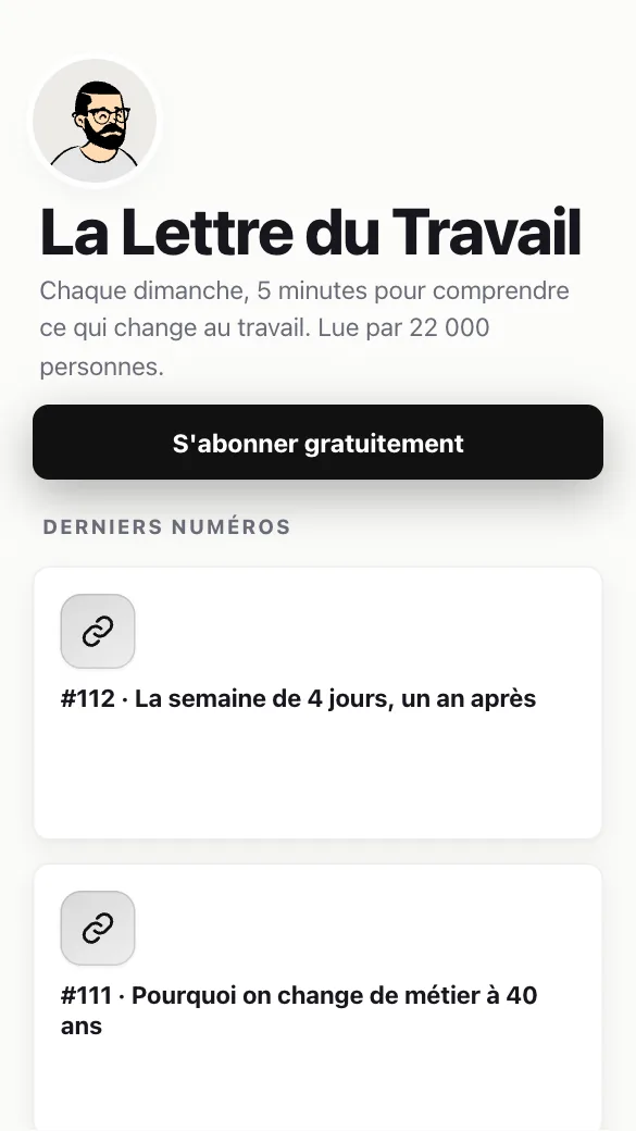 Aperçu du modèle Auteur de newsletter