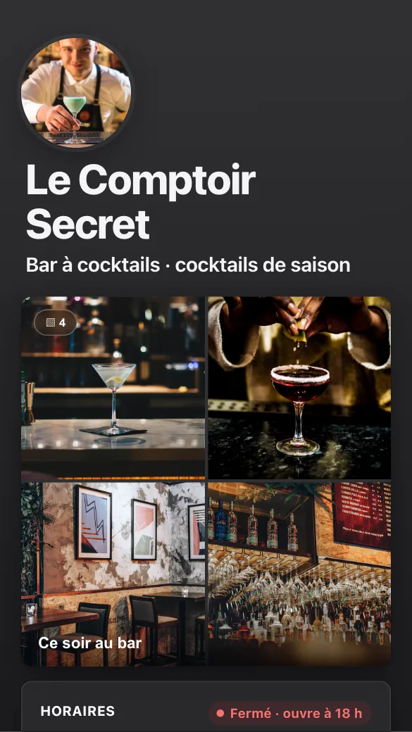 Aperçu du modèle Bar à cocktails