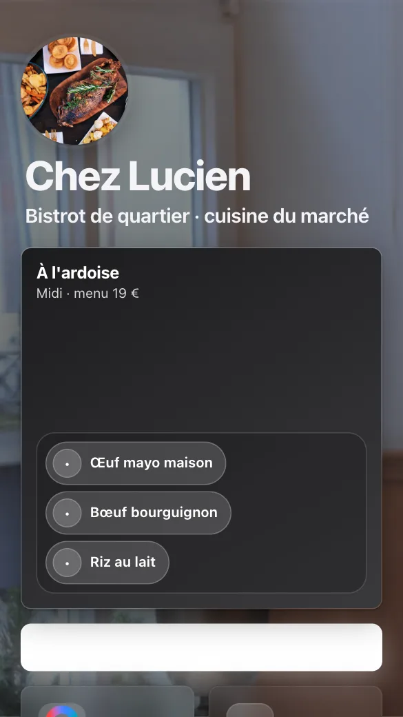Aperçu du modèle Bistrot