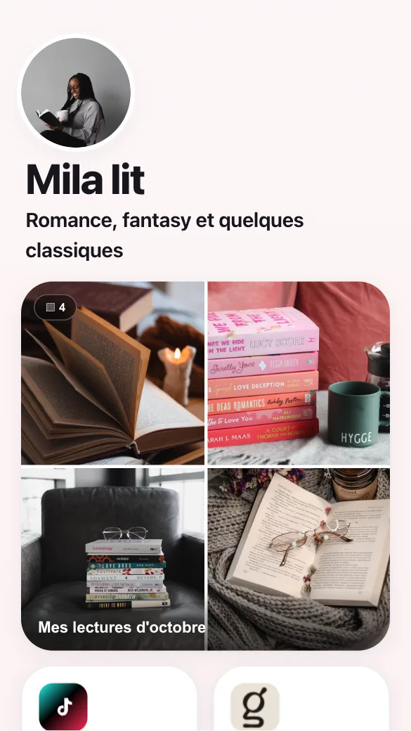 Aperçu du modèle BookTokeuse