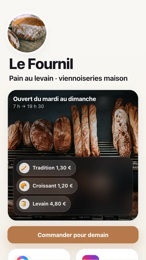 Aperçu du modèle Boulangerie