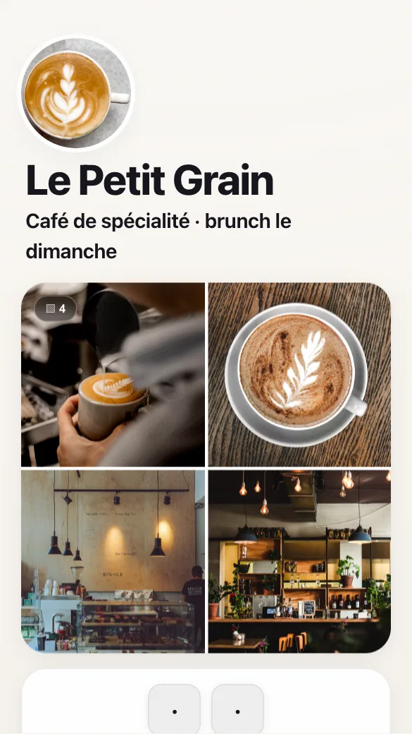 Aperçu du modèle Café de quartier