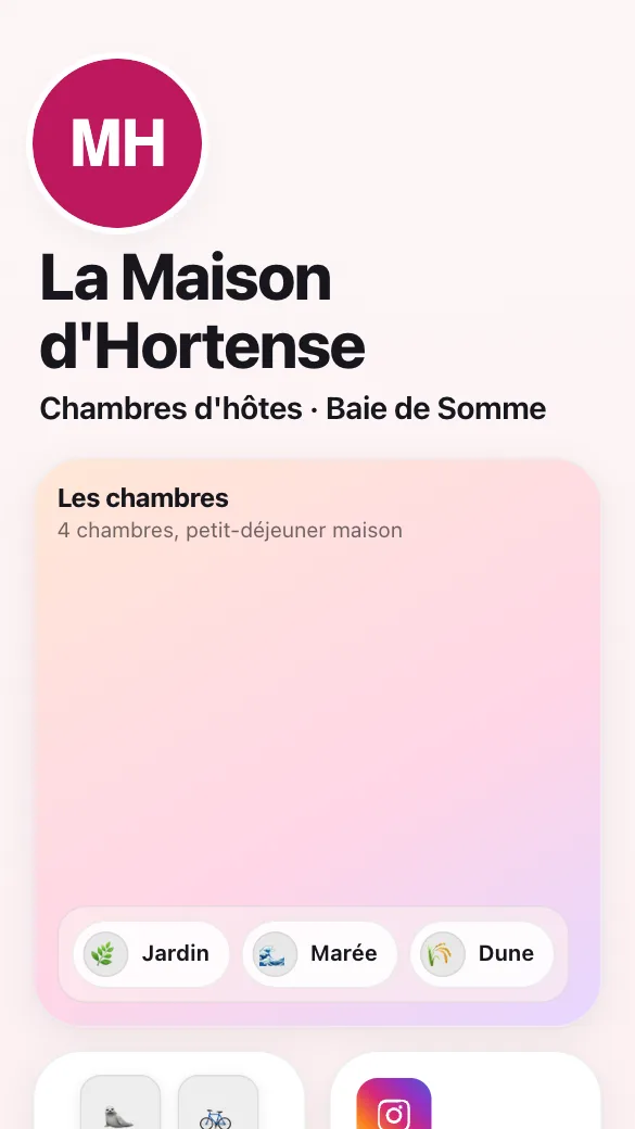Aperçu du modèle Chambres d'hôtes