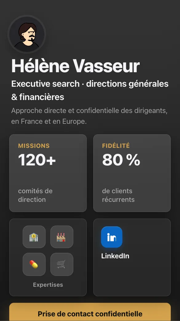 Aperçu du modèle Chasseur de têtes