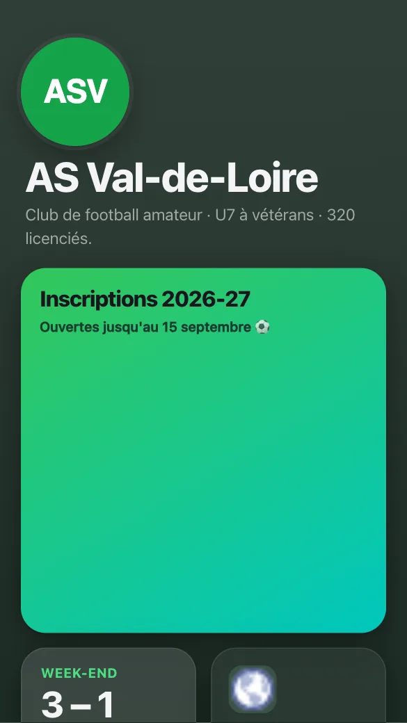 Aperçu du modèle Club de foot
