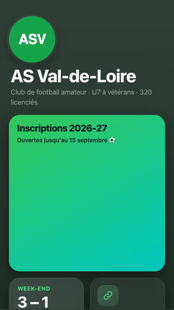Aperçu du modèle Club de foot