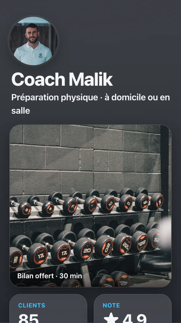 Aperçu du modèle Coach personnel