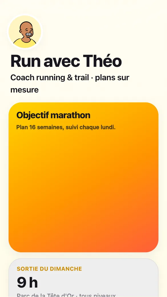 Aperçu du modèle Coach running & trail