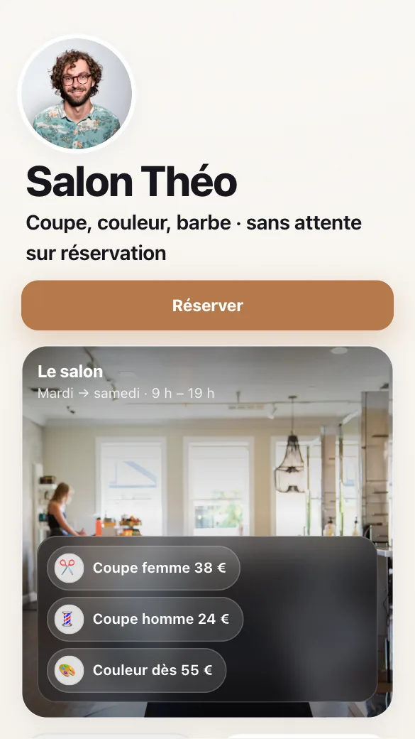 Aperçu du modèle Coiffeur