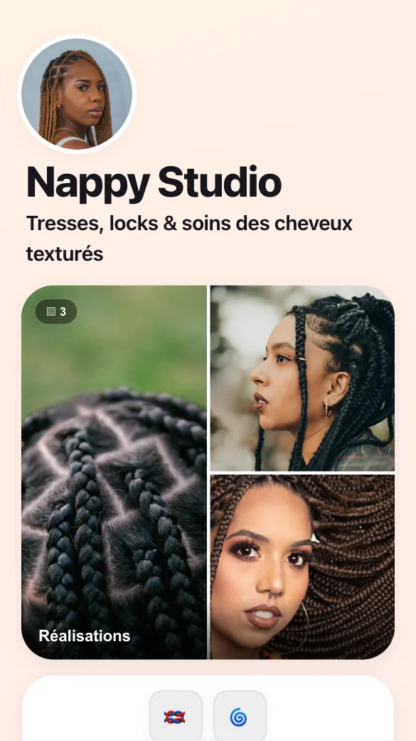 Aperçu du modèle Coiffeuse afro & tresses