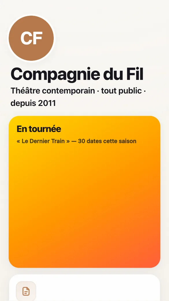 Aperçu du modèle Compagnie de théâtre