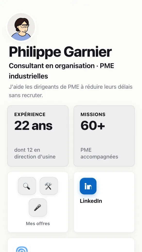 Aperçu du modèle Consultant indépendant