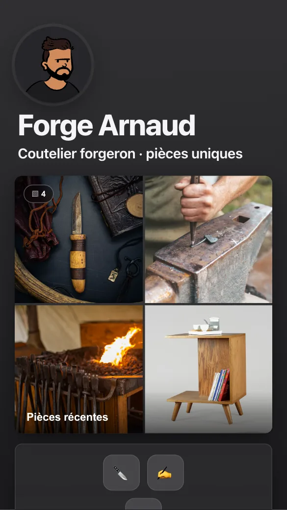 Aperçu du modèle Coutelier