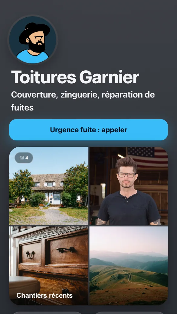 Aperçu du modèle Couvreur