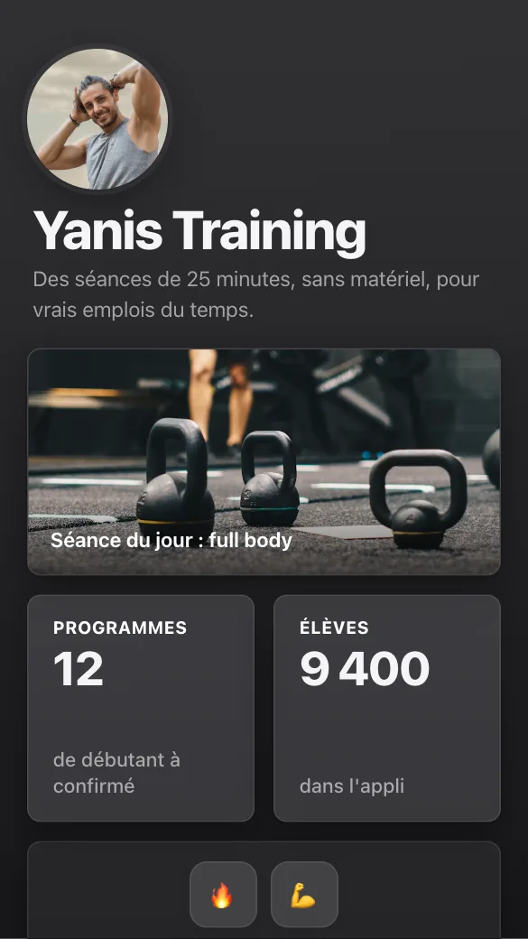 Aperçu du modèle Créateur fitness