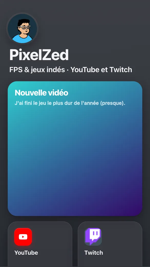 Aperçu du modèle Créateur gaming