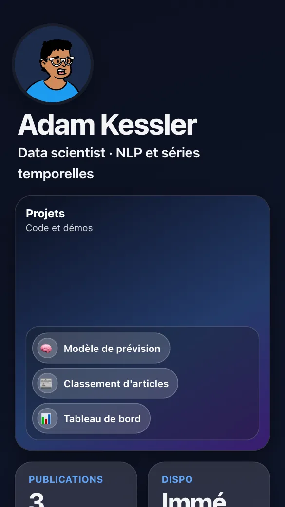 Aperçu du modèle Data scientist