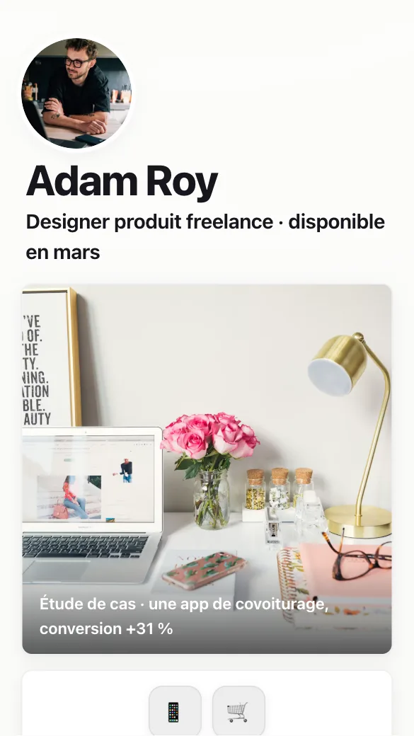 Aperçu du modèle Designer produit