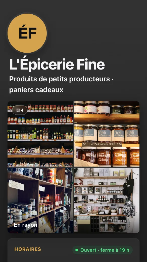 Aperçu du modèle Épicerie fine
