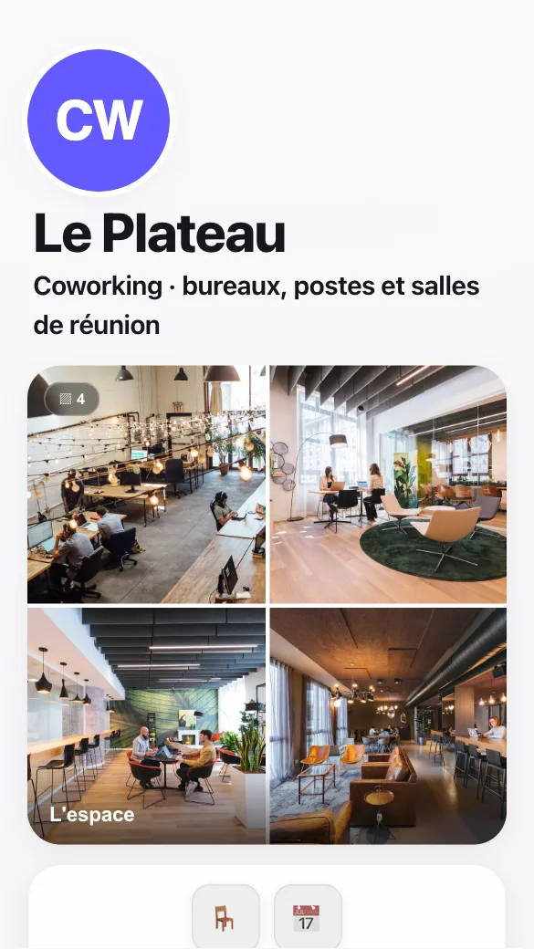 Aperçu du modèle Espace de coworking