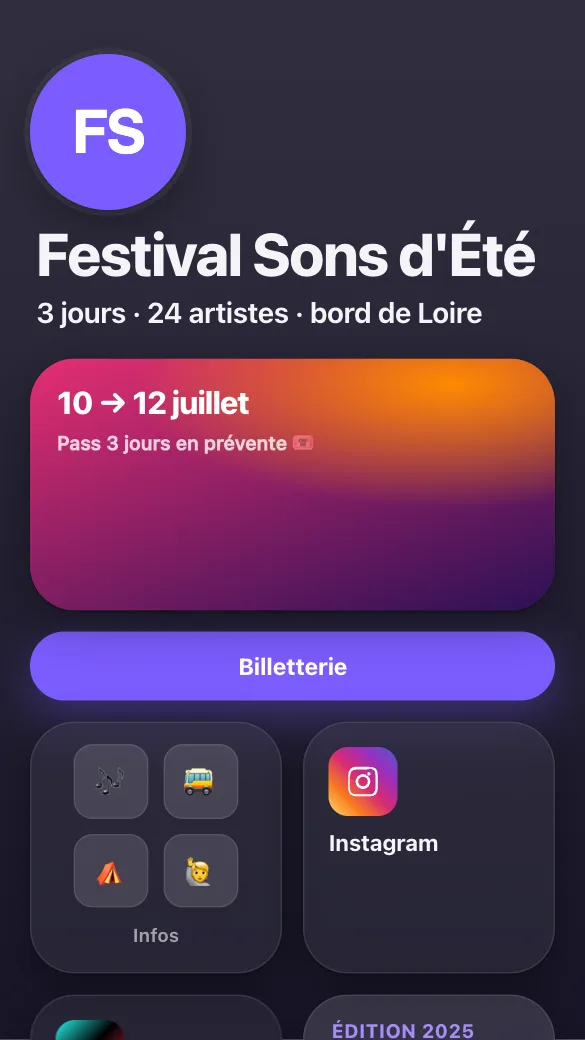 Aperçu du modèle Événement & festival