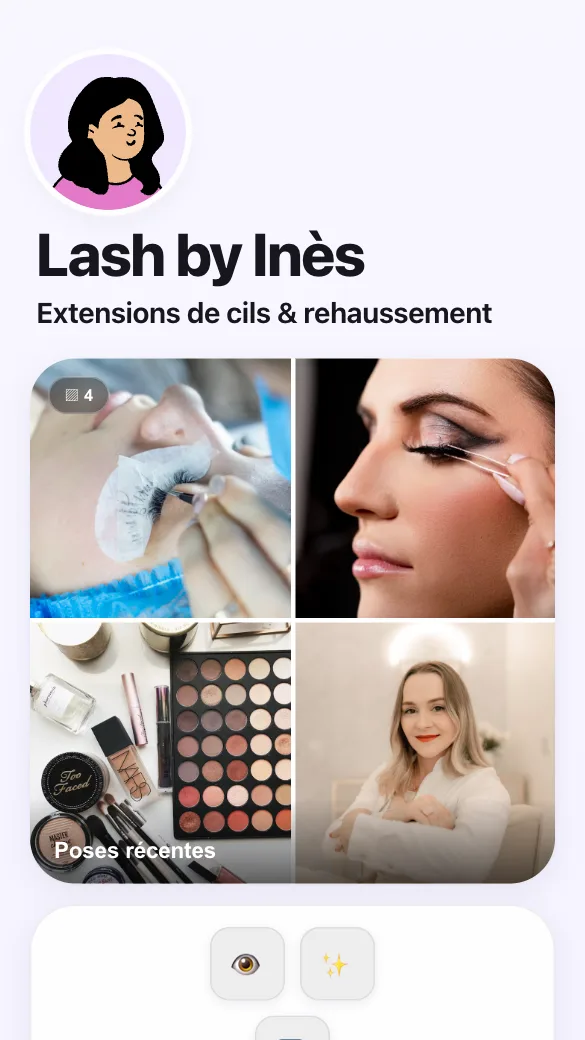 Aperçu du modèle Extensions de cils