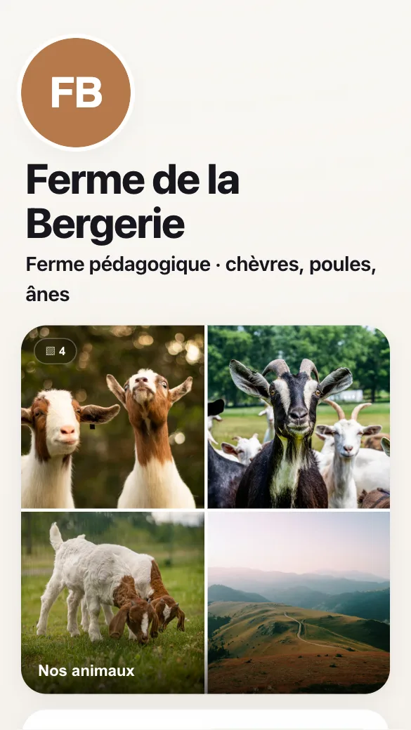 Aperçu du modèle Ferme pédagogique