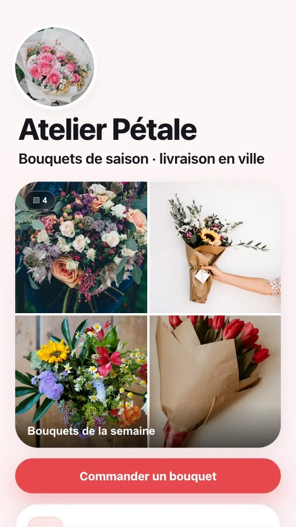 Aperçu du modèle Atelier de fleuriste