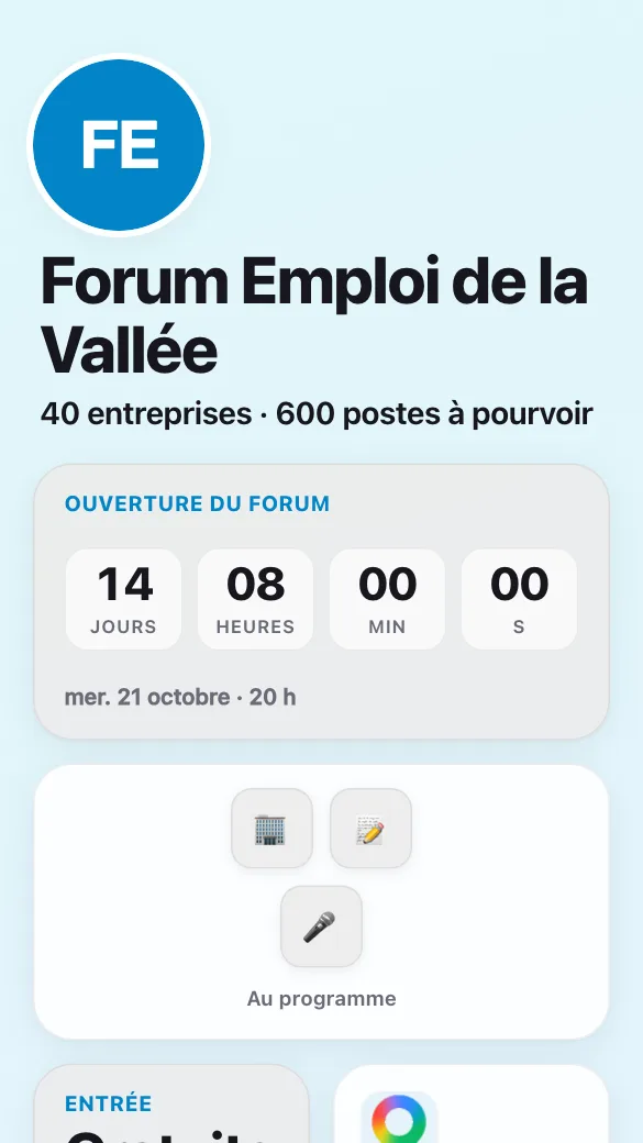 Aperçu du modèle Forum emploi