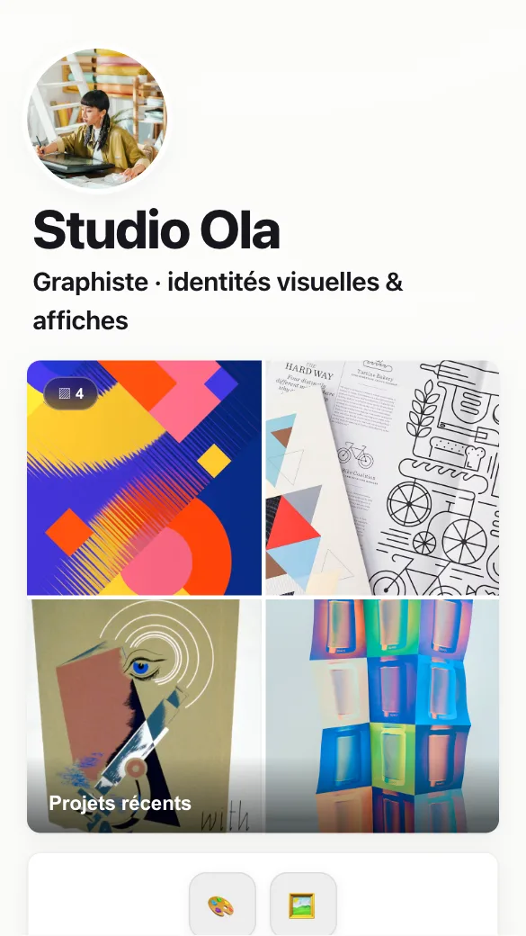 Aperçu du modèle Graphiste