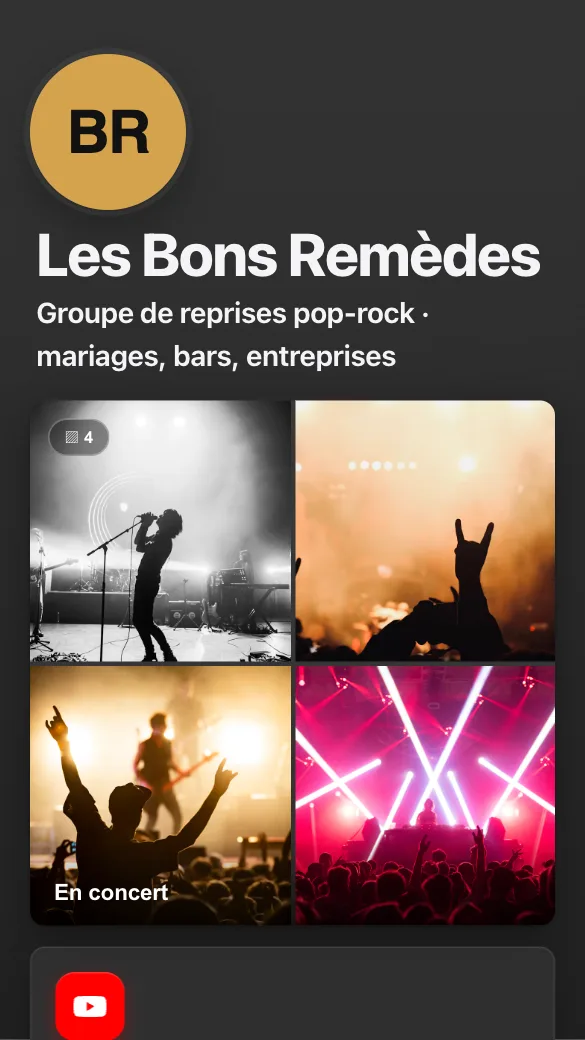 Aperçu du modèle Groupe de reprises