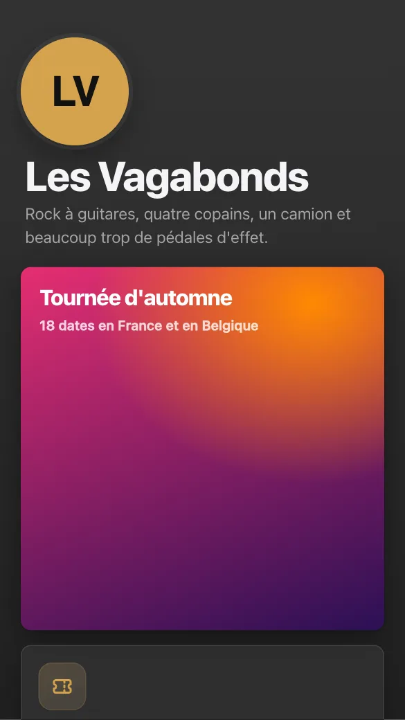 Aperçu du modèle Groupe de musique