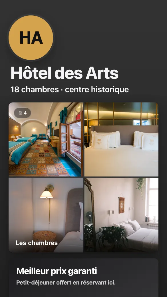 Aperçu du modèle Hôtel boutique