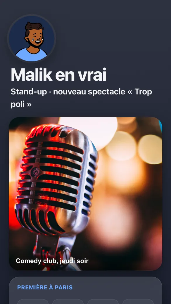 Aperçu du modèle Humoriste stand-up