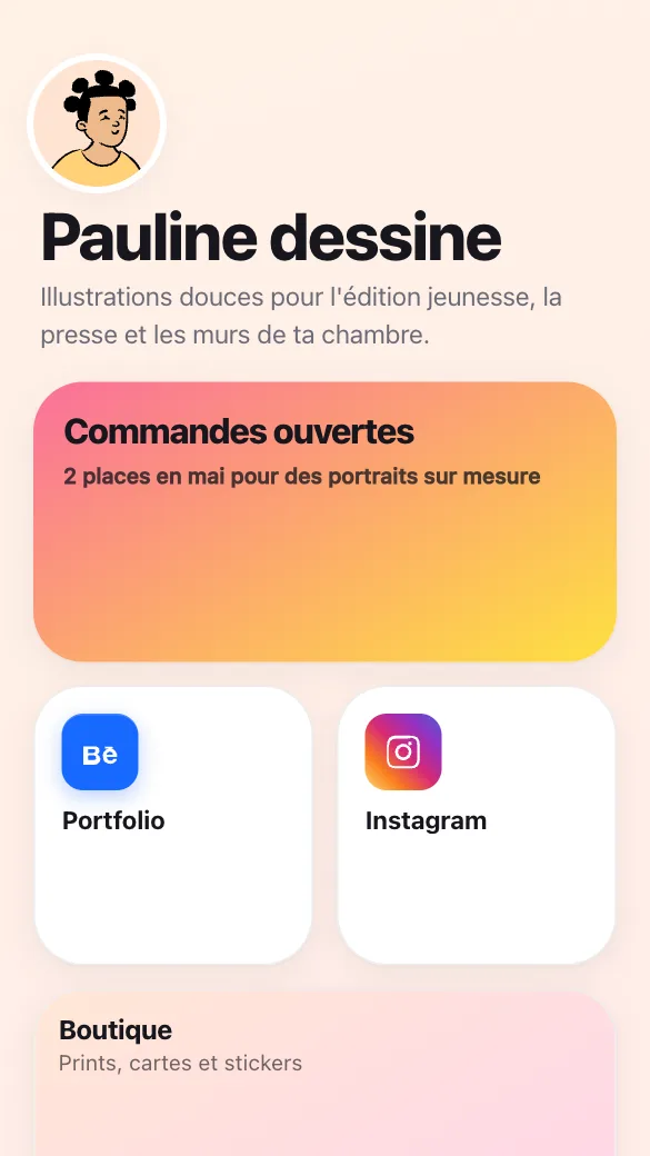 Aperçu du modèle Illustratrice