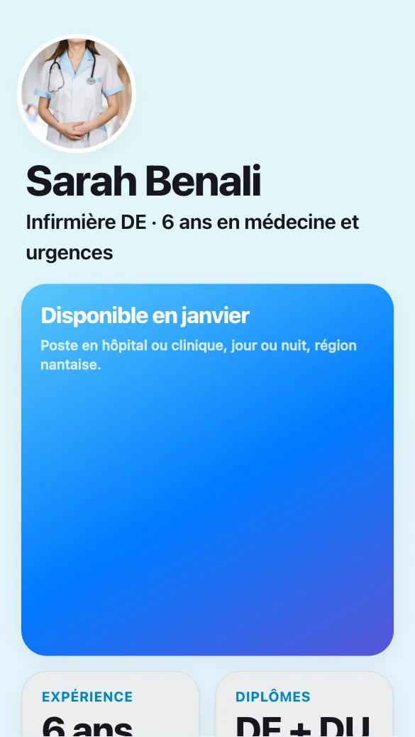 Aperçu du modèle Infirmière