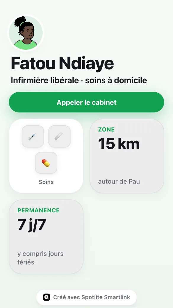 Aperçu du modèle Infirmière libérale