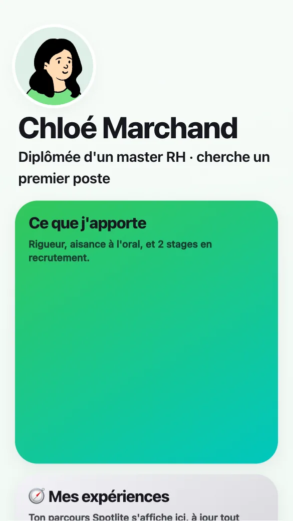 Aperçu du modèle Jeune diplômée