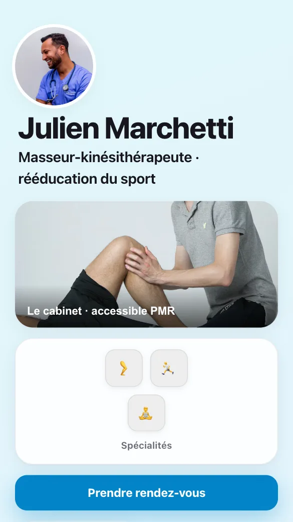 Aperçu du modèle Kiné du sport
