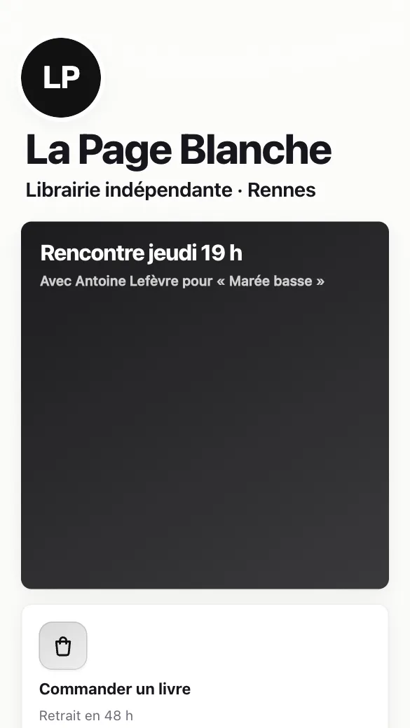 Aperçu du modèle Librairie