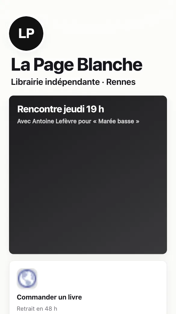 Aperçu du modèle Librairie
