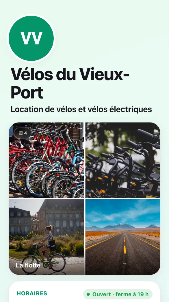 Aperçu du modèle Location de vélos