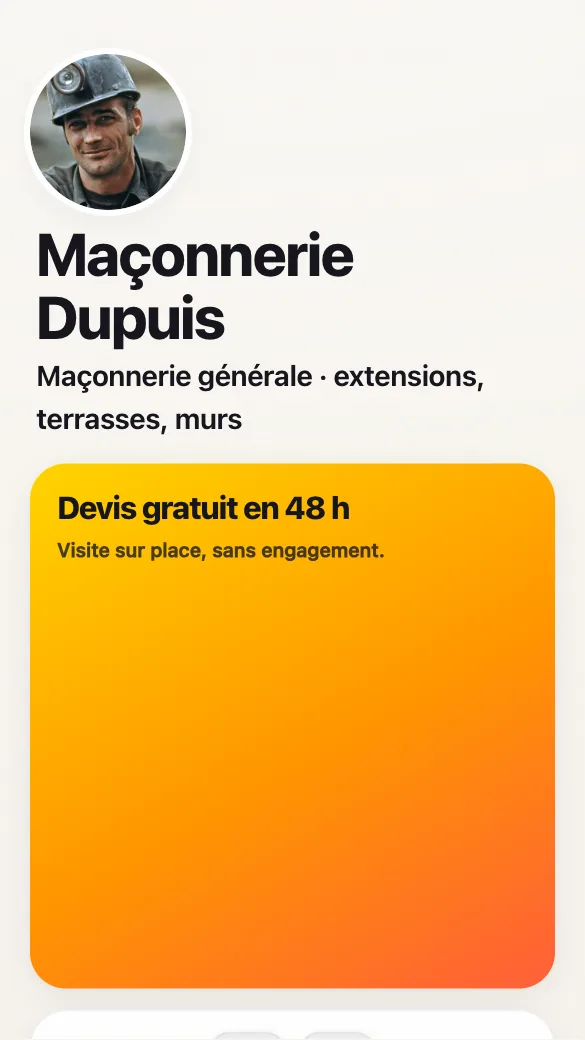 Aperçu du modèle Maçon
