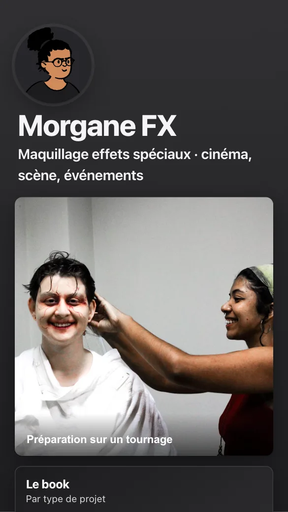Aperçu du modèle Maquilleuse effets spéciaux