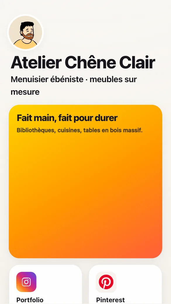Aperçu du modèle Menuisier ébéniste