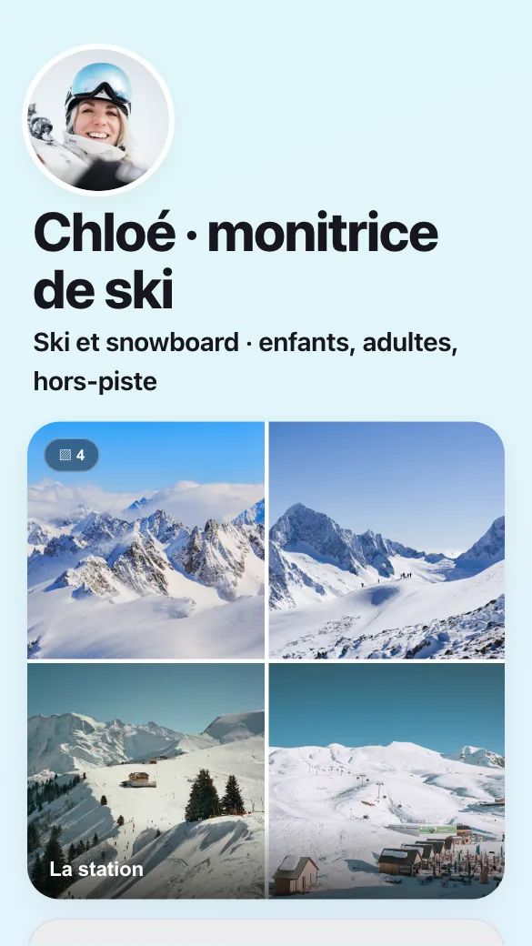 Aperçu du modèle Moniteur de ski
